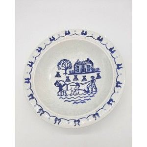 Vintage Metlox Poppytrail Homestead Provincial Blue 10" Vegetable Serving Bowl